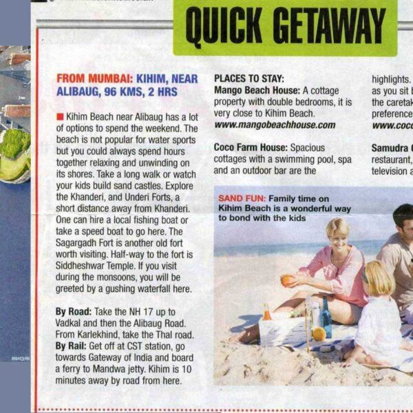 Mid-Day travel feature listing Mango Beach House Alibaug near Kihim Beach