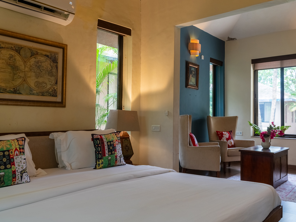 Spacious ensuite bedroom at Mango Beach House Awas