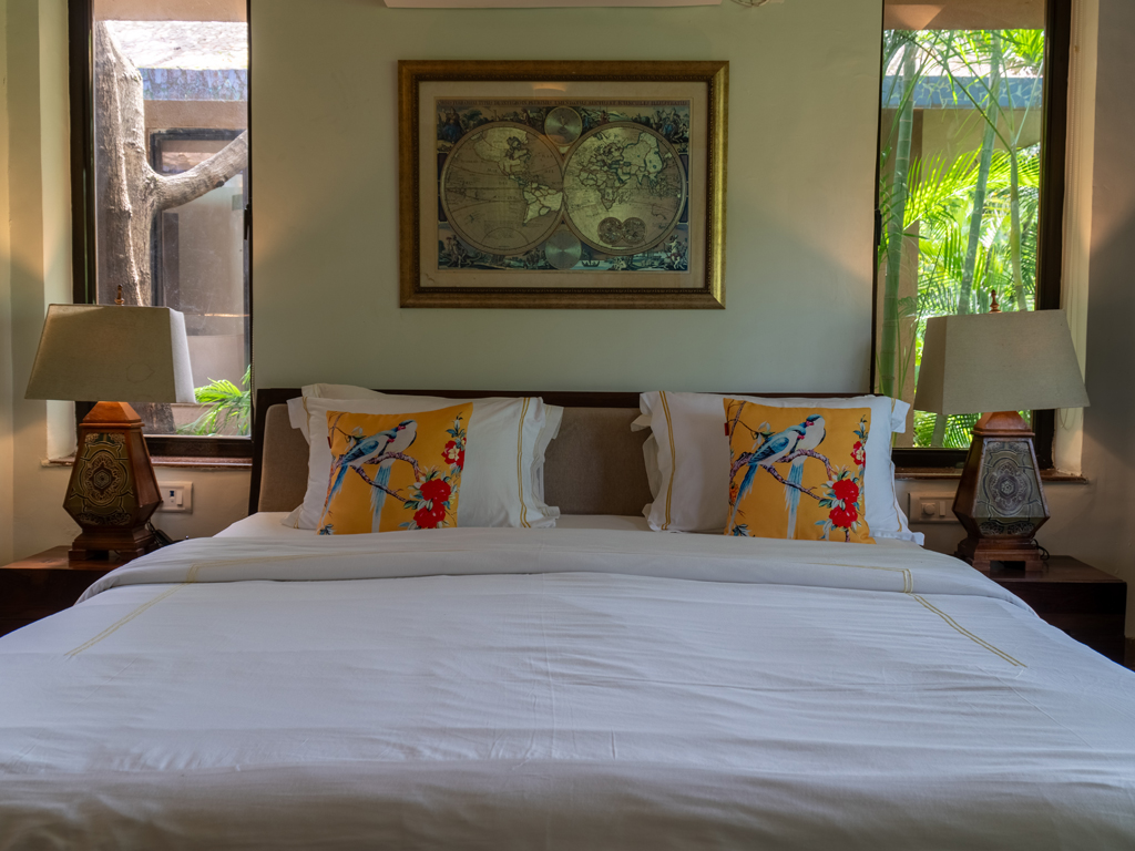 Luxury bedroom at Mango Beach House Awas, Alibaug
