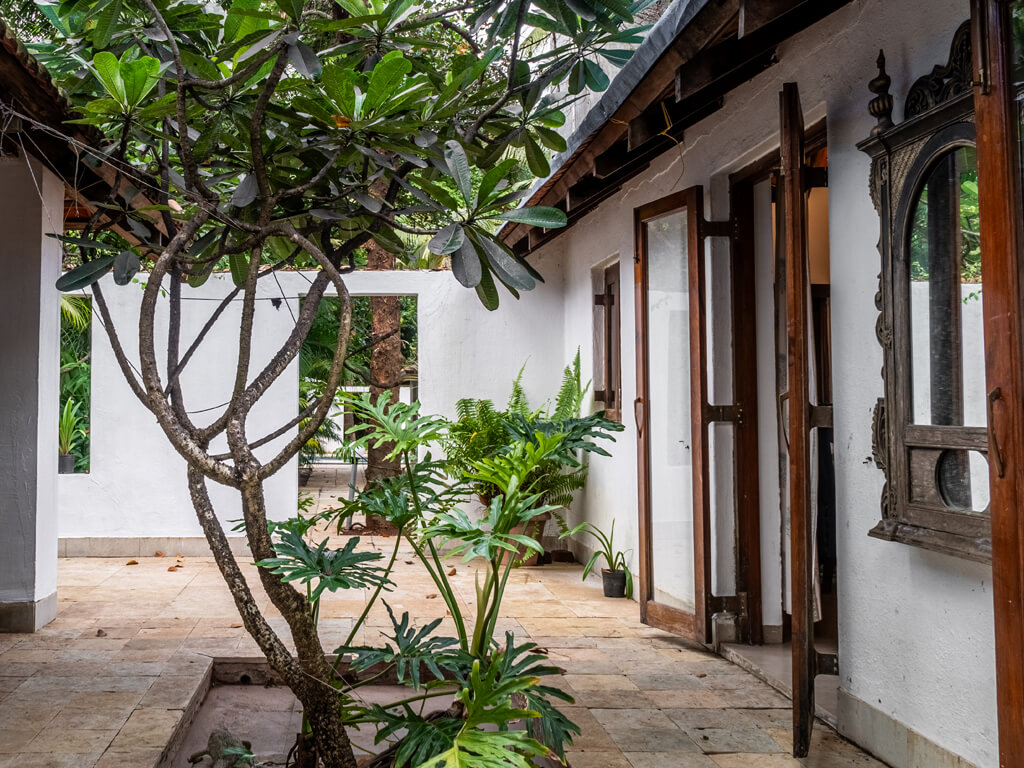 Private courtyard at Mango Villa, a boutique villa in Alibaug for rent