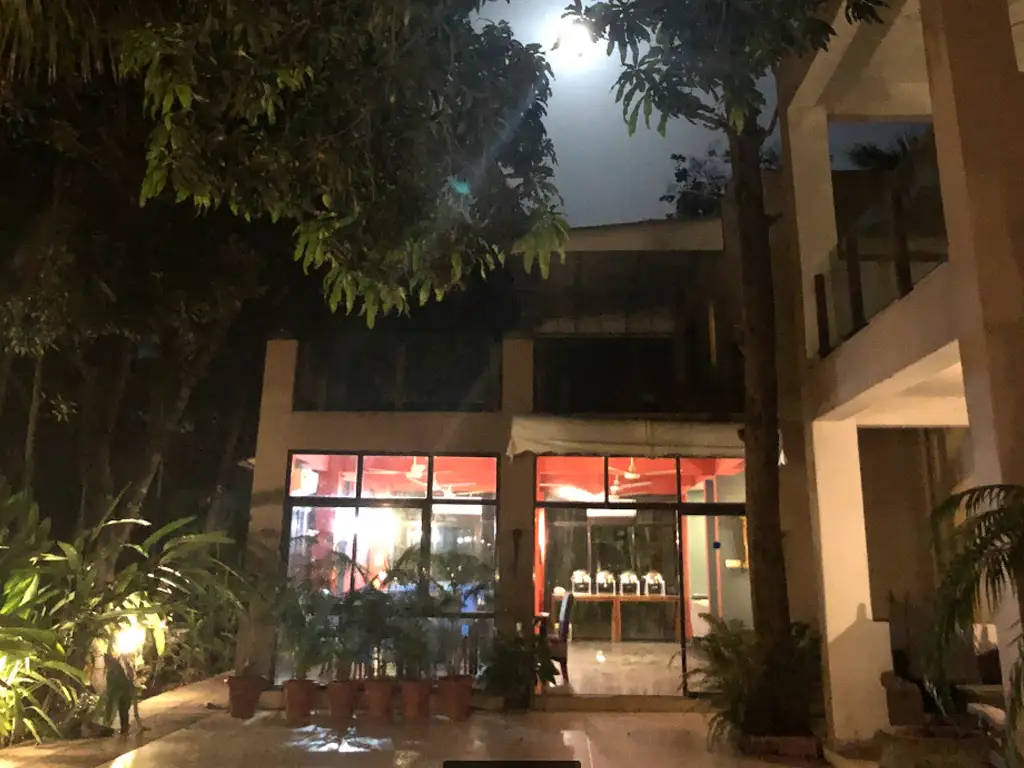 Night view of Mango Beach Wadi villa in Alibaug