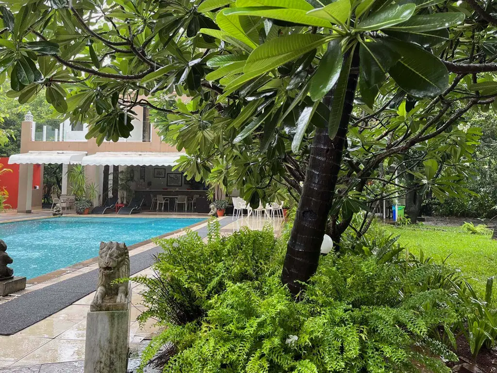 Monsoon view from villas in Alibaug with swimming pool