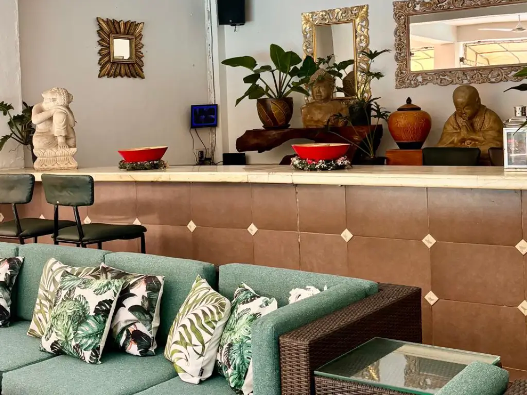 living area at bungalows on rent in Alibaug for group